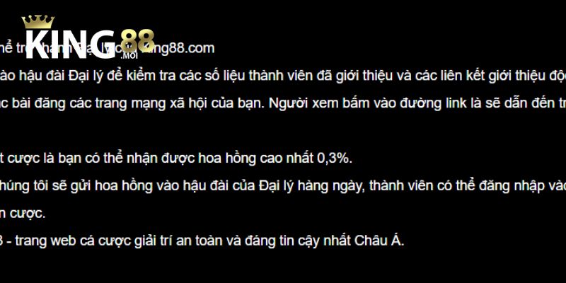 Tổng quan về hợp tác đại lý tại King88